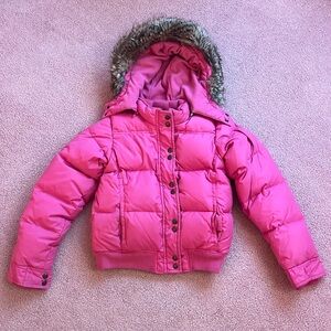 GAP Pink Puffer Girls Pink Winter Jacket Size XXL (14-16) Coat
